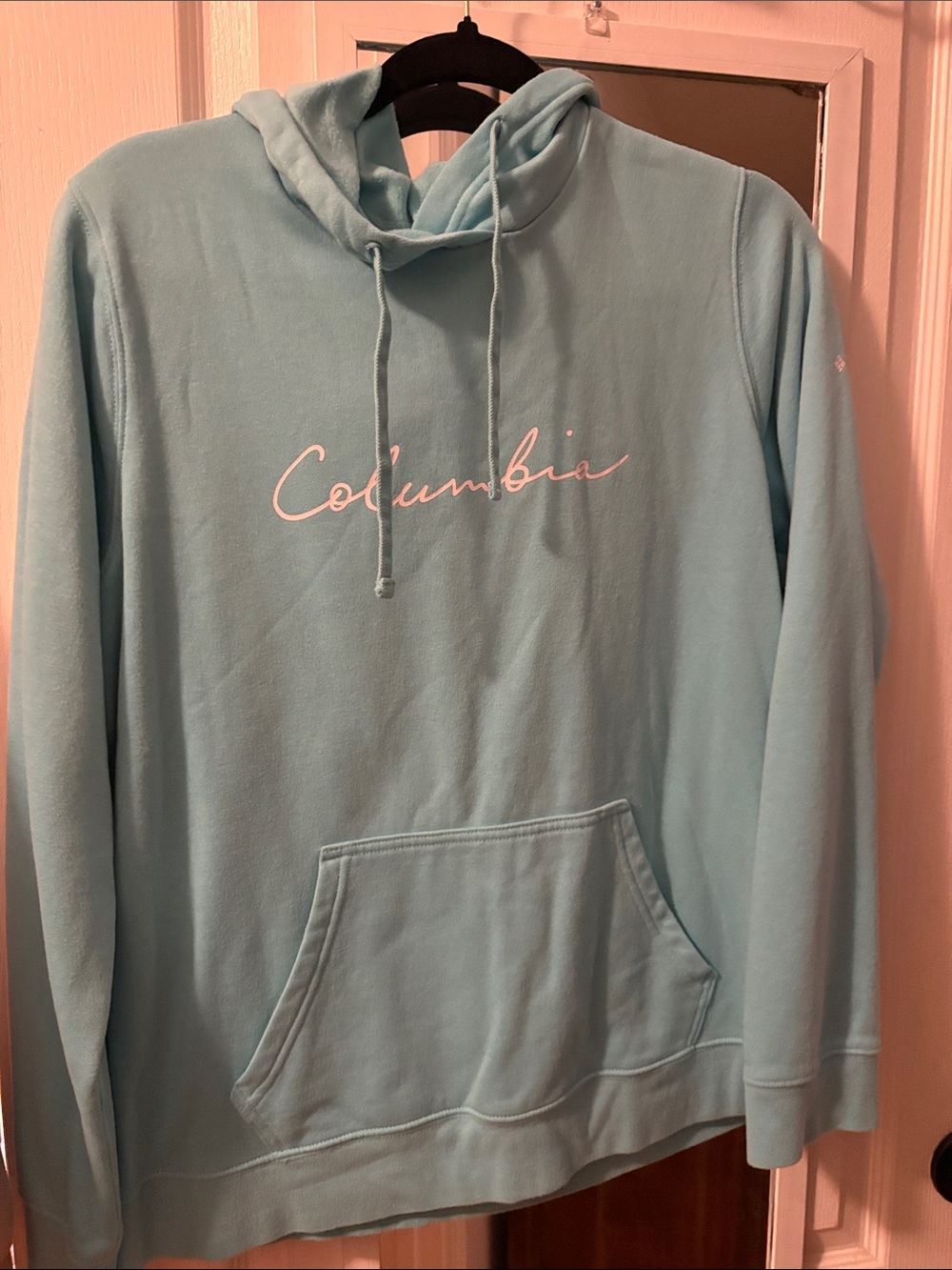 Columbia Men's Light Blue Crewneck Hoodie Sweatshirt